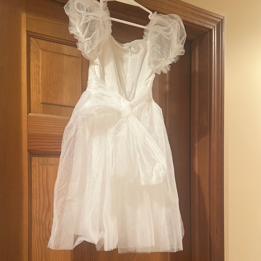 White Tulle Dress with Sequins - Picture 5 of 5